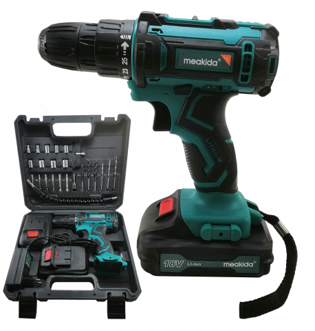 Cordless Drill 18V With 2 Batteries MEAKIDA
